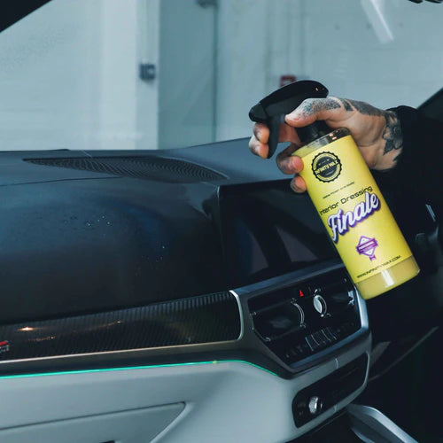 Infinity Wax Finale is a professional Interior anti-static finishing spray that provides the perfect finish for interior plastics and trim with a stunning fragrance and matte finish.