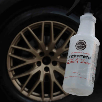 Infinity Wax Incinerate is a highly concentrated, alkaline wheel cleaner that has been designed for contactless wheel cleaning or effortless deep cleaning of both wheels and tyres. Infinity Wax Ireland