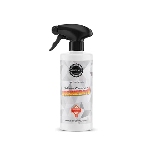 Infinity Wax Incinerate is a highly concentrated, alkaline wheel cleaner that has been designed for contactless wheel cleaning or effortless deep cleaning of both wheels and tyres. Infinity Wax Ireland