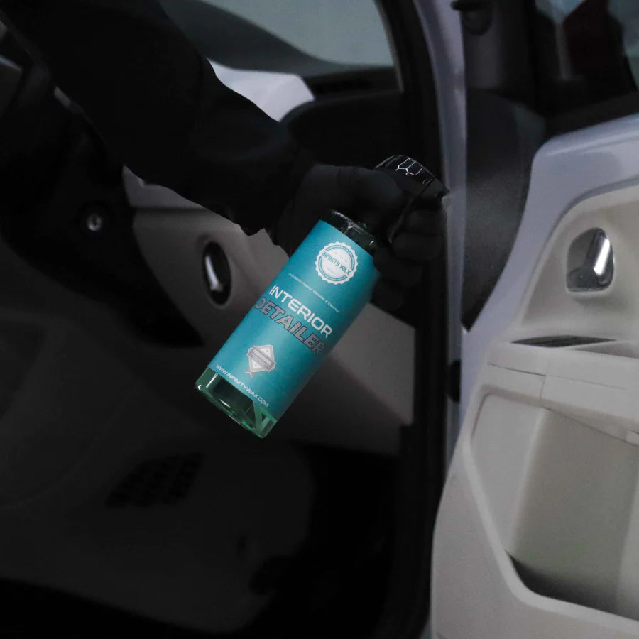 Infinity Wax Interior Detailer 500ml is an anti-static Interior Detailer and Cleanser that refreshes and cleans all surfaces including leather and Alcantara. Infinity Wax Ireland
