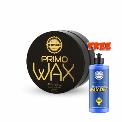 Infinity Wax Primo Wax. The water beading is simply incredible with 121+ degree contact angles measured in lab conditions and super quick sheeting. The surface tension reduction Primo leaves behind is super slick!