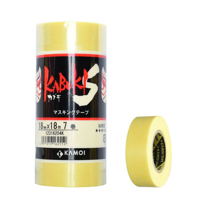 KAMOI Kabuki-S Masking Tape 18 mm x 18 m - 7 Pack Kabuki