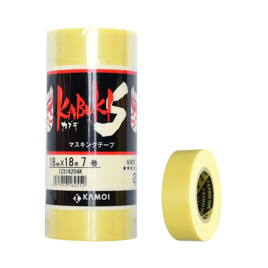 KAMOI Kabuki-S Masking Tape 18 mm x 18 m - 7 Pack Kabuki