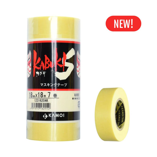 KAMOI Kabuki-S Masking Tape 18 mm x 18 m - 7 Pack Kabuki