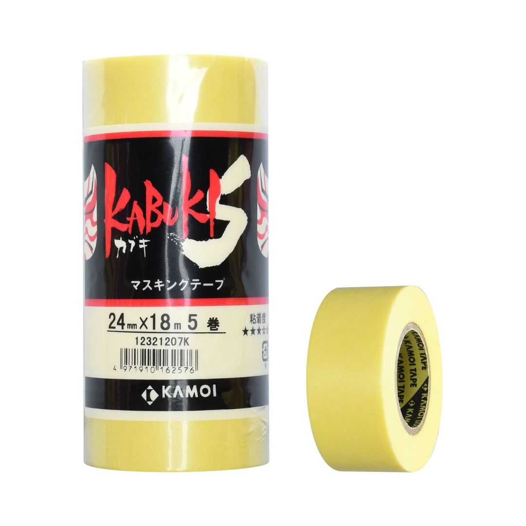 KAMOI Kabuki-S Masking Tape 24 mm x 18 m - 5 Pack Kabuki