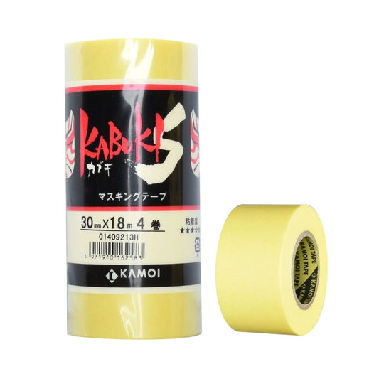 KAMOI Kabuki-S Masking Tape 30 mm x 18 m - 4 Pack Kabuki