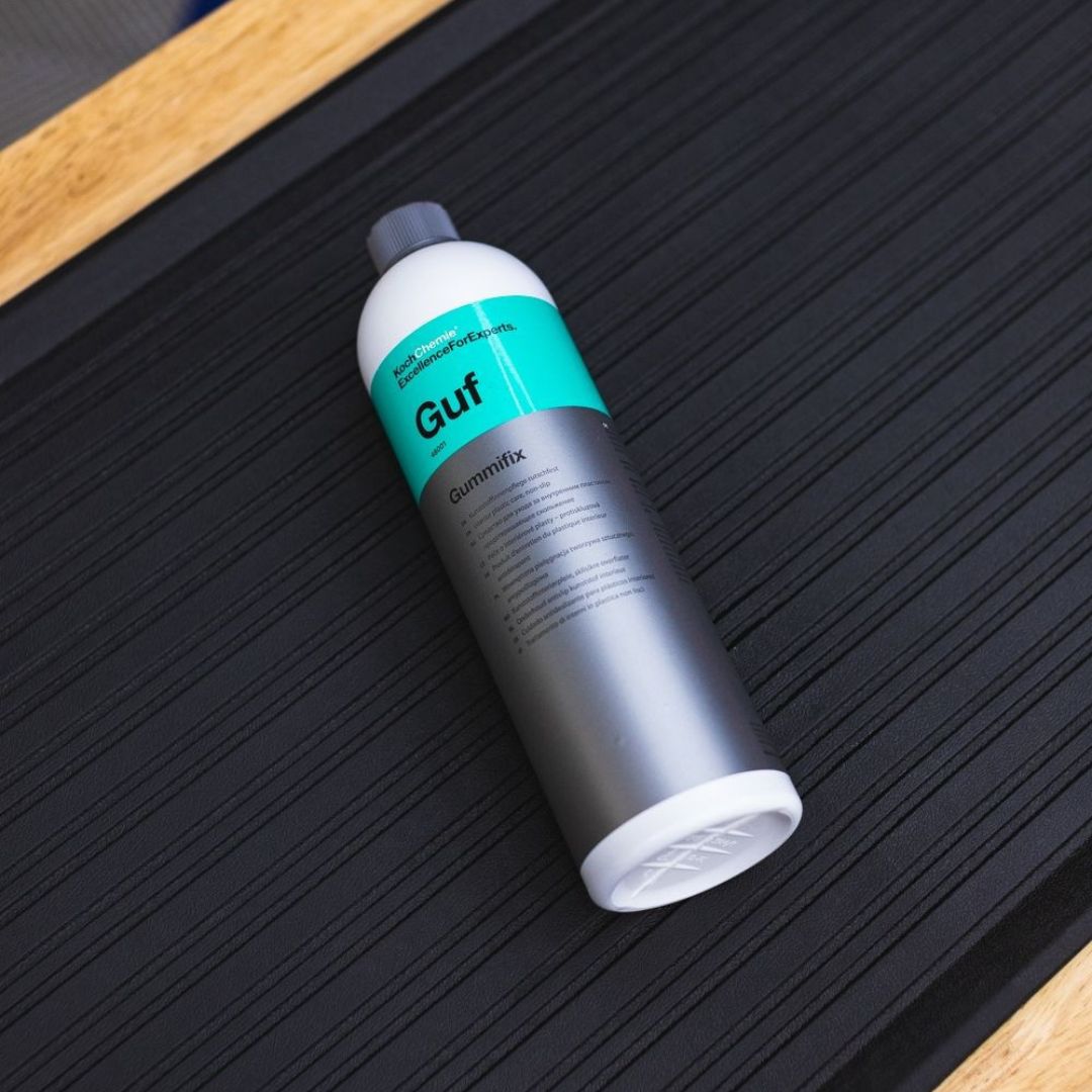 Koch Chemie Gulf brand bottle on a textured black surface