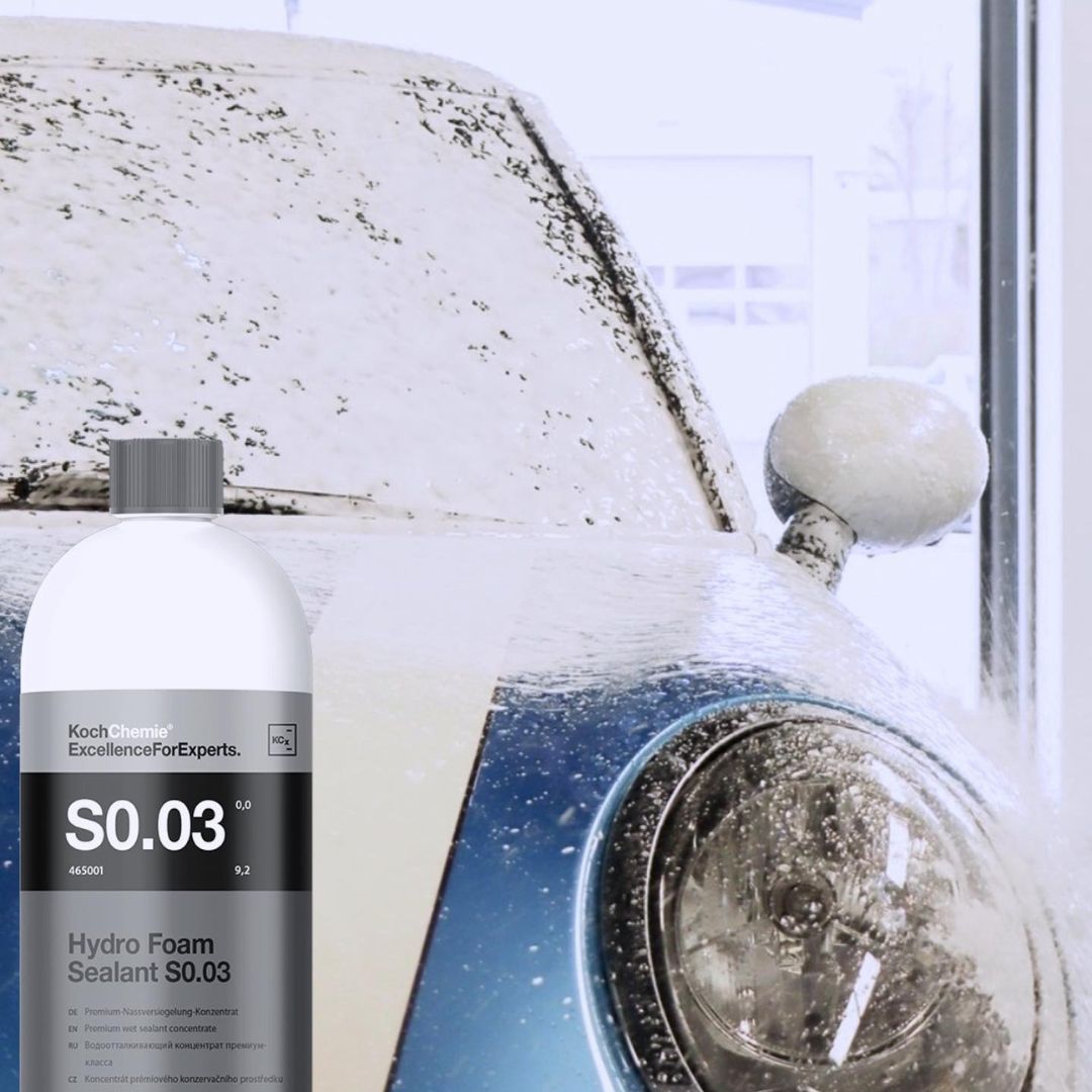 Car wash product with a car being washed in the background