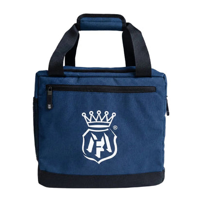 Blue Labocosmetica bag with a white logo on a white background