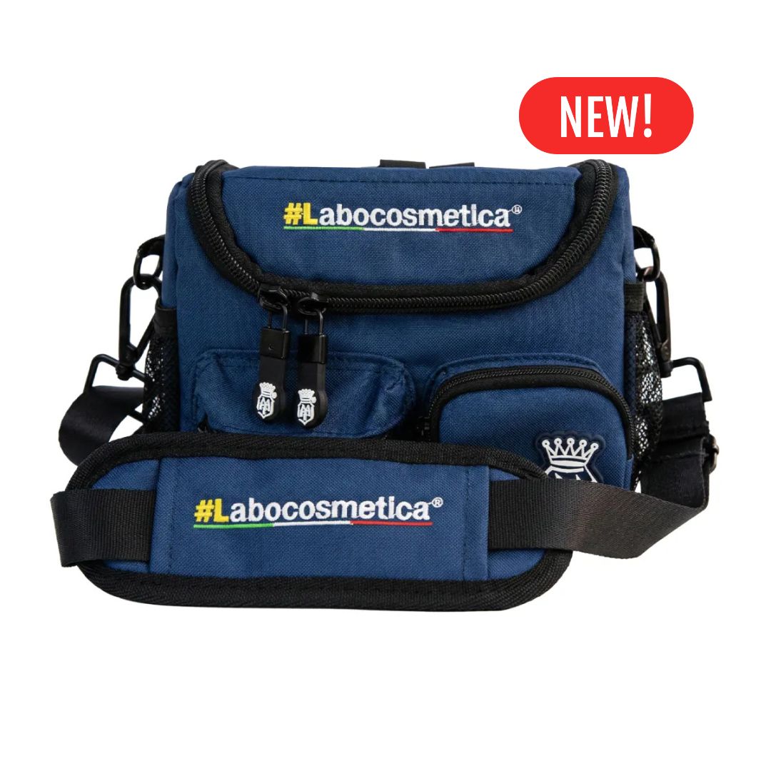 Blue bag with Labocosmetica branding on a white background. Labocosmetica Conibag - Detailing Shoulder Bag (Size S)