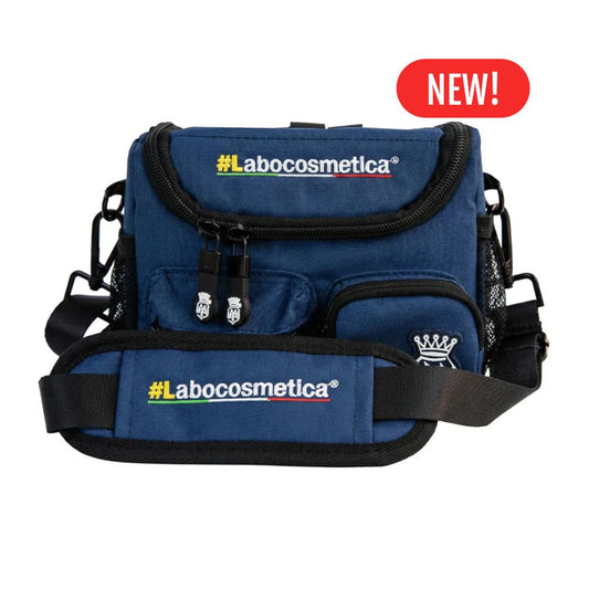Blue bag with Labocosmetica branding on a white background. Labocosmetica Conibag - Detailing Shoulder Bag (Size S)