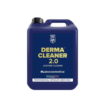 Labocosmetica Derma Leather Cleaner 4500ml jerry can. Blue can with yello writing and black cap. Labocosmetica Cork Ireland