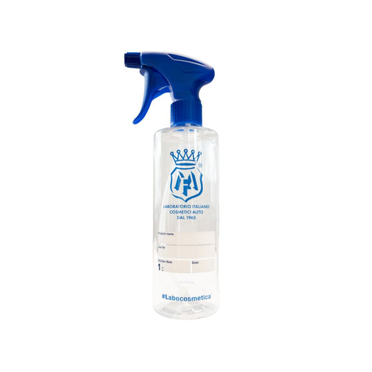 Labocosmetica Spray Bottle with dilution ratio measurement. professional spray trigger for car wash and detailing. See through spray bottle with logo like IK sprayer. Labocosmetica Ireland. Labocosmetica Cork