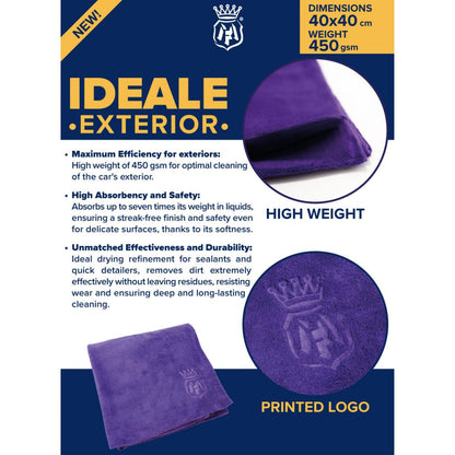 Labocosmetica IDEALE EXTERIOR Microfibre Cloth- 2 Pack. Best microfibre for rinseless and waterless washes. Best cloth and towel to apply coatings and sealants including ceramic spray