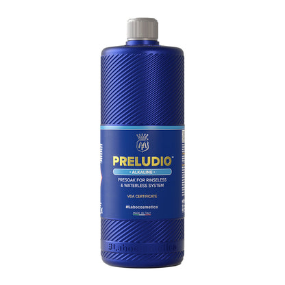 Labocosmetica Preludio is an alkaline pre-soak for Rinseless and Waterless products such as Idrosave and Maniac Waterless specifically for organic contamination such as traffic film, dirty wheels, insects and bugs, smog deposits, exhaust fumes, fuel traces and even difficult stains such as bird droppings, which a neutral product struggles to remove or needs longer time.&nbsp;