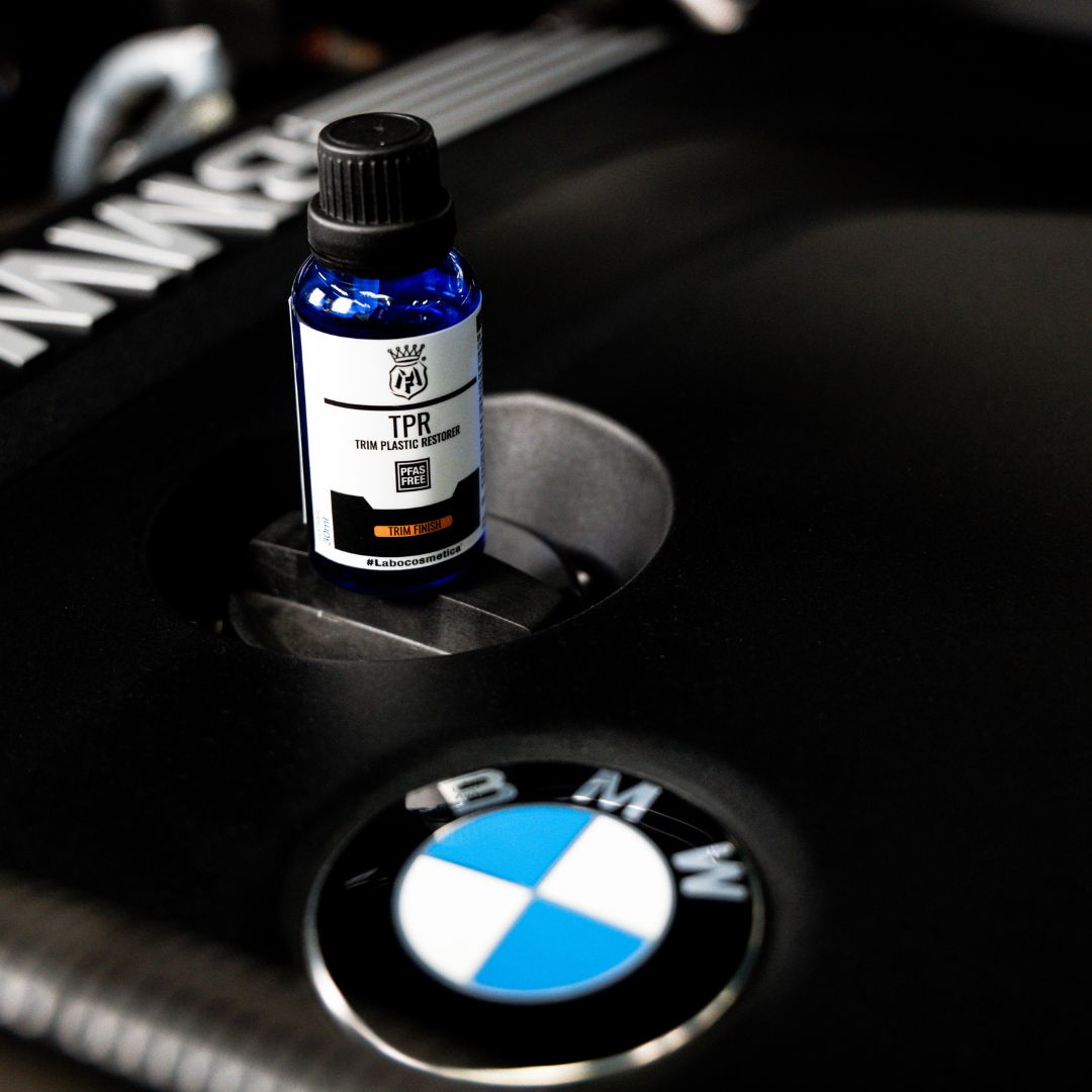Labocosmetica TPR trim ceramic coating on BMW engine cover