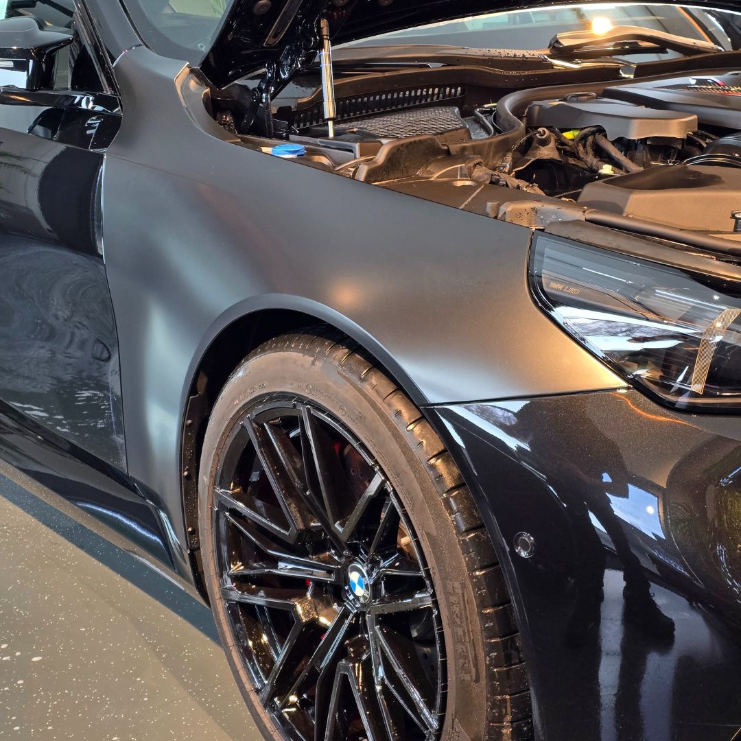 Labocosmetica Armorius Matte and Satin PPF on Black BMW M5. PPF Ireland from Labocosmetica