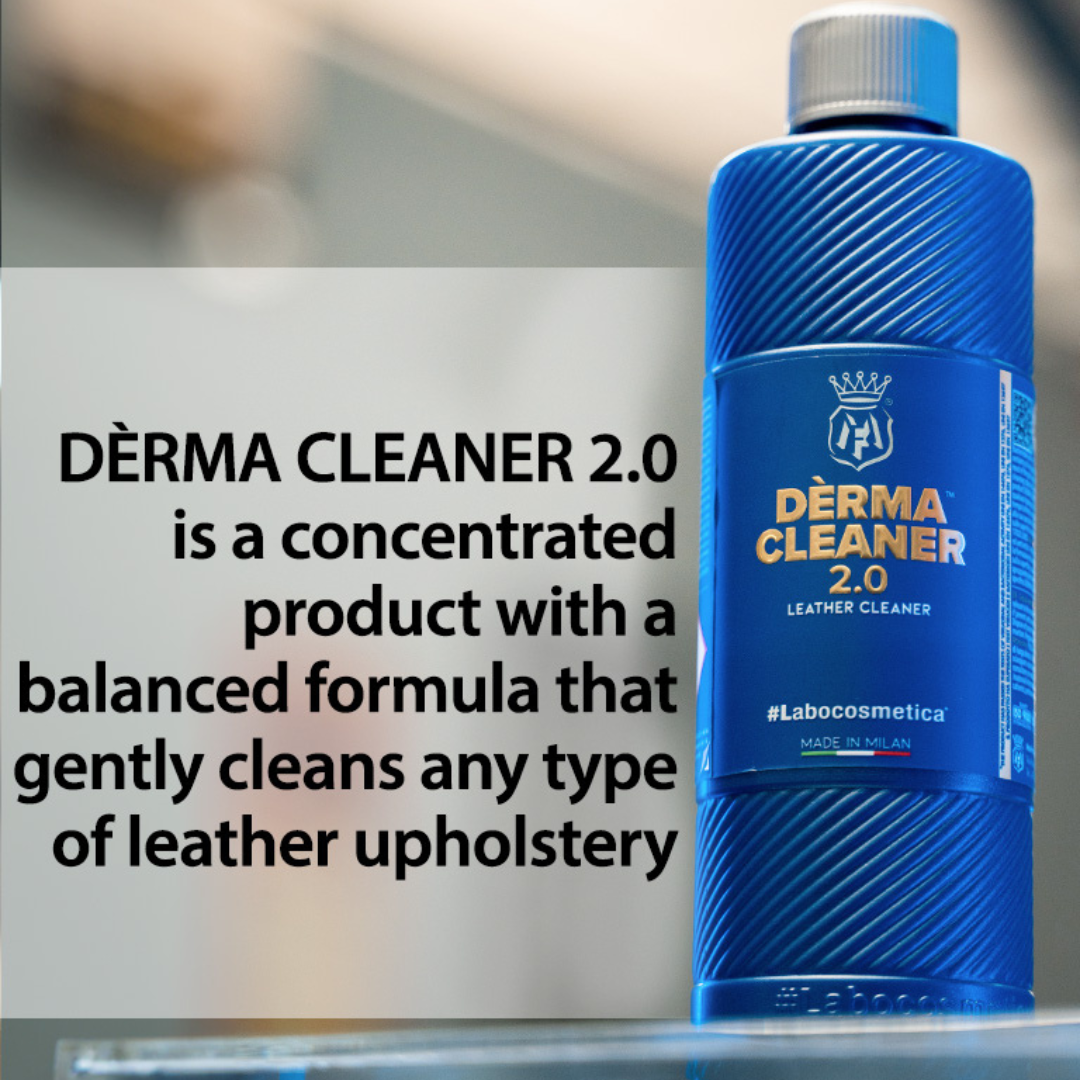 Labocosmetica Derma Leather Cleaner. Safe Leather Cleaner for all leather and steering wheel. Labocosmetica Cork Ireland. Great for Tesla vegan leather