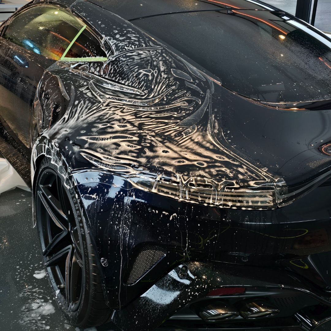 Labocomsetica Armorius Gloss PPF on black Aston Martin. Labocosmetica Ireland PPF