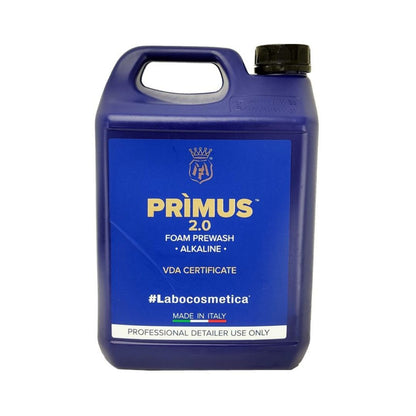 Labocosmetica Primus 2.0 pre-wash snow foam. Like Citrus Pre spray and wheel cleaner. safe snow foam for ceramic coated cars. Best snow foam. Thick snow foam. Better than Bilt Hamber auto-foam. Labocosmetica Ireland