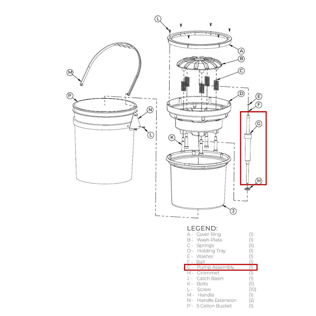 Technical diagram of Lake Country Pad Washer 4000 with labeled parts on a white background