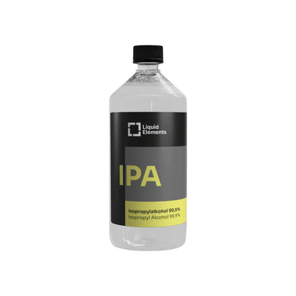 Bottle of Liquid Elements IPA on a white background. Liquid Elements IPA - Isopropanol Alcohol 99.9% Liquid Elements
