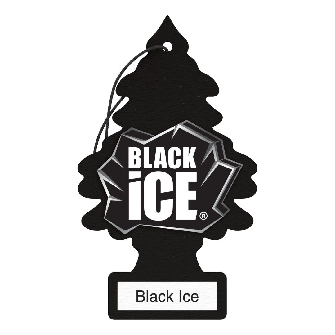 Little Trees Black Ice car air freshener on a white background