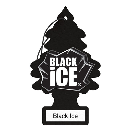 Little Trees Black Ice car air freshener on a white background