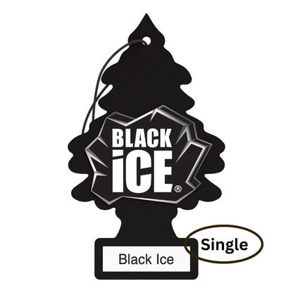 Little Trees Black Ice car air freshener on a white background