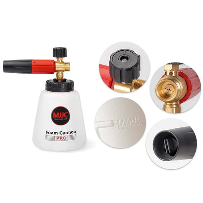 MJJC Snow Foam Cannon Pro V2.0 - 1/4"Quick Release. Best Snow foam Gun. Wide bottle opening for easy fill. Thick snow foam. Best for professional snow foam gun. Snow foam gun for bilt hamber, autoglym, ADBL, Labocosmetica. MJJC Ireland. MJJC Cork Ireland