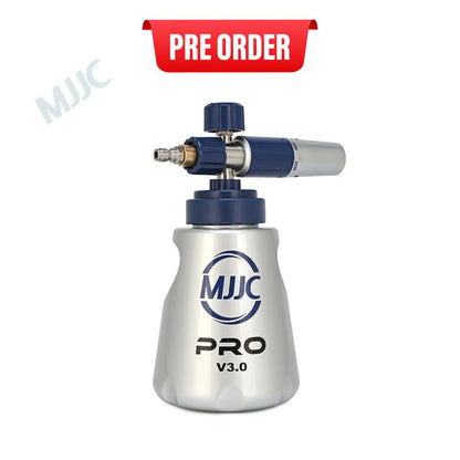 MJJC Pro V3.0 foam cannon with 'Pre Order' label on a white background