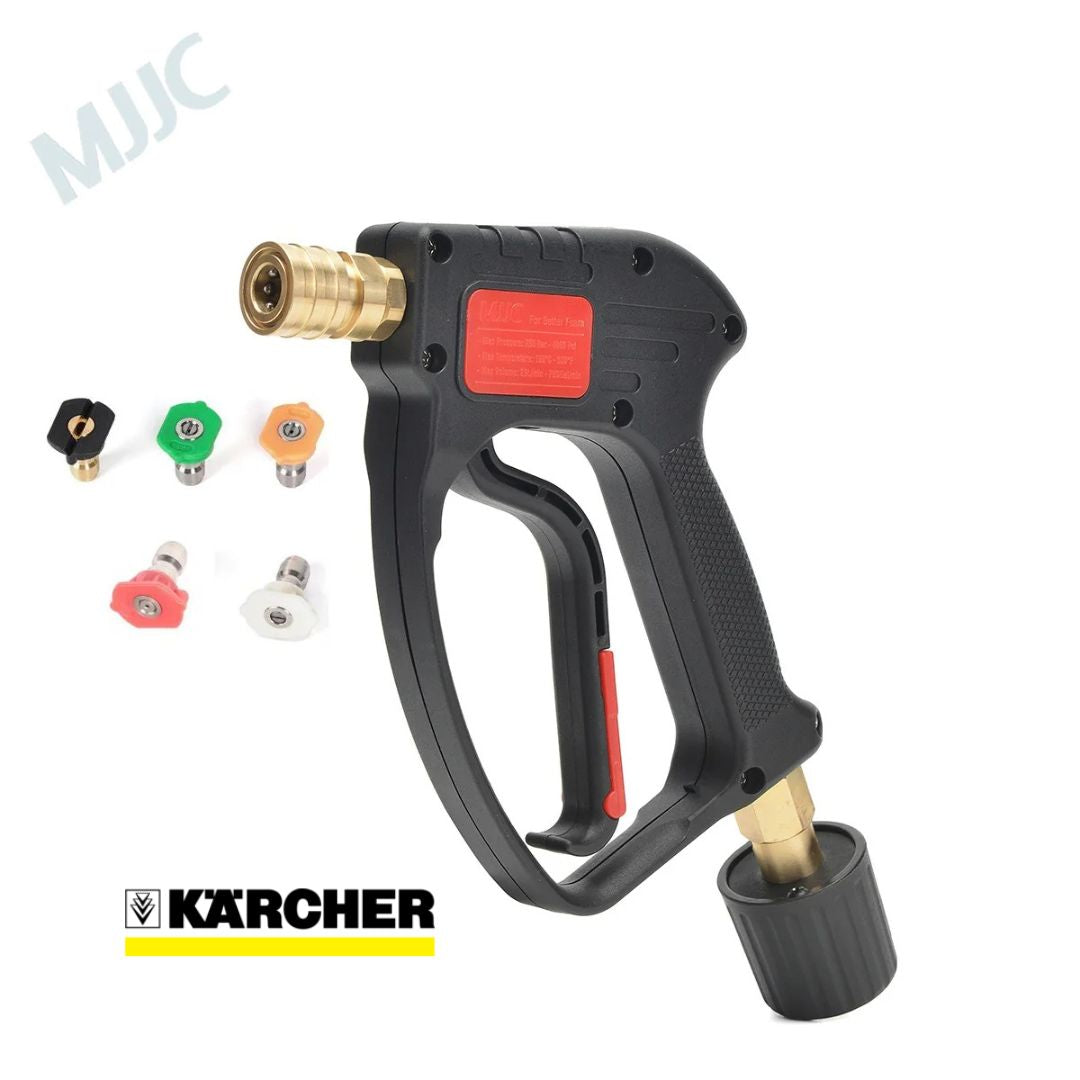 Karcher pressure washer gun with multiple nozzles on a white background. MJJC Irelan
