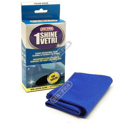 MaFra Panno 3 Shine Microfibre pack. Glass cloth, interior dusting cloth, polishing and buffing cloth. MaFra Ireland. Blue microfibre, red microfibre, purple Microfibre