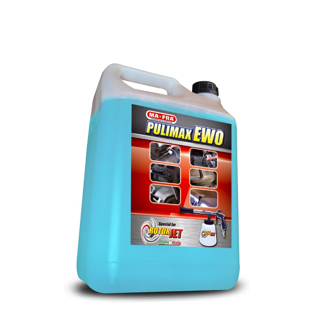 Blue container with Pulimax EWO label on a white background