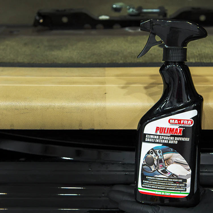 MaFra Pulimax Interior Cleaner 500ml. Best interior cleaner. black bottle with sprayer. safe interior cleaner. MaFra Ireland