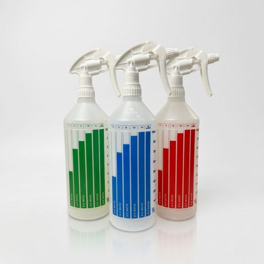 MaFra Spray Bottle with Dilution Mixing Scale 1L. spray bottle with dilution scale
