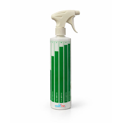 Spray bottle to measure products to mix with water. Spray bottles with Heavy Duty Tigger for interior cleaner. Glass Spray bottle. Wheel Cleaner spray bottles. Canyon Spray Trigger. Dilution Measuring Bottle Blue, Red and Green. Dilution Calculation. Labocosmetica Cork Ireland