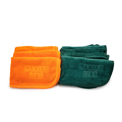 Maniac ALL ROUND Microfibre Cloths. 2x3 pack in orange and green. Maniac Line Ireland