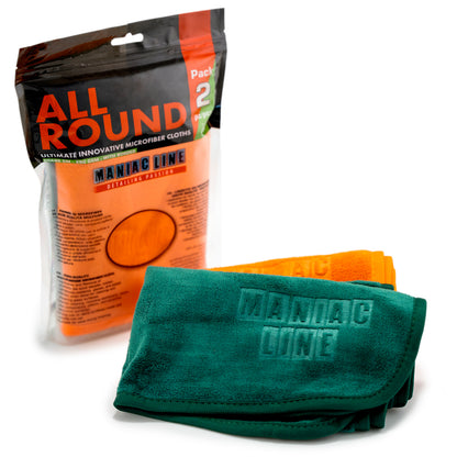 Maniac ALL Round Microfibre Cloth in Orange and Green. use both inside and outside, easily removes residues of polish, waxes, and compounds. Maniac Ireland and Mafra Ireland