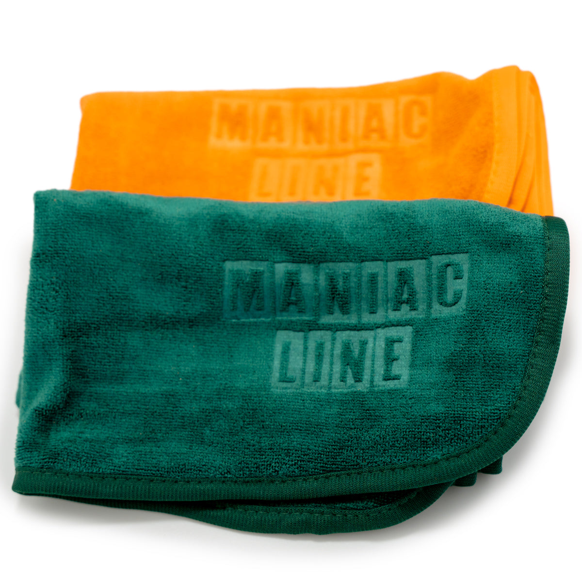 Maniac ALL Round Microfibre Cloth in Orange and Green. use both inside and outside, easily removes residues of polish, waxes, and compounds. Maniac Ireland and Mafra Ireland