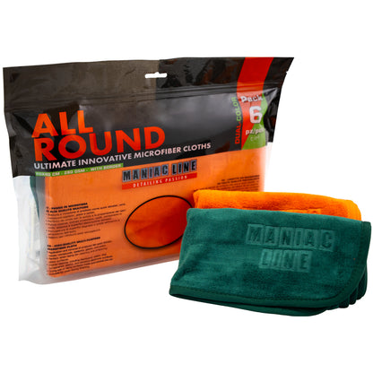 Maniac ALL Round Microfibre Cloth in Orange and Green. use both inside and outside, easily removes residues of polish, waxes, and compounds. Maniac Ireland and Mafra Ireland