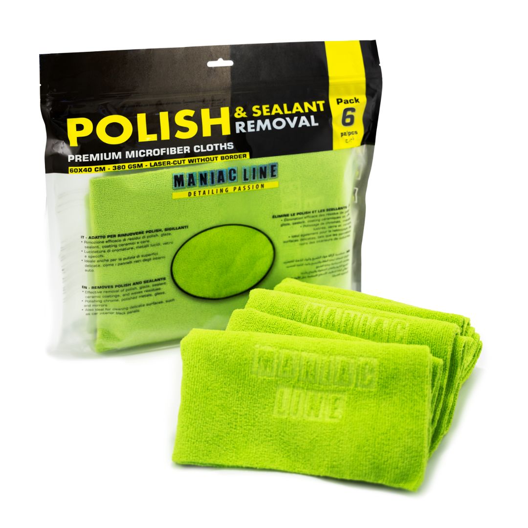 Green Maniac Polish and Sealant Microfibre Buffing Cloths - 6 Pack. Maniac Line Ireland