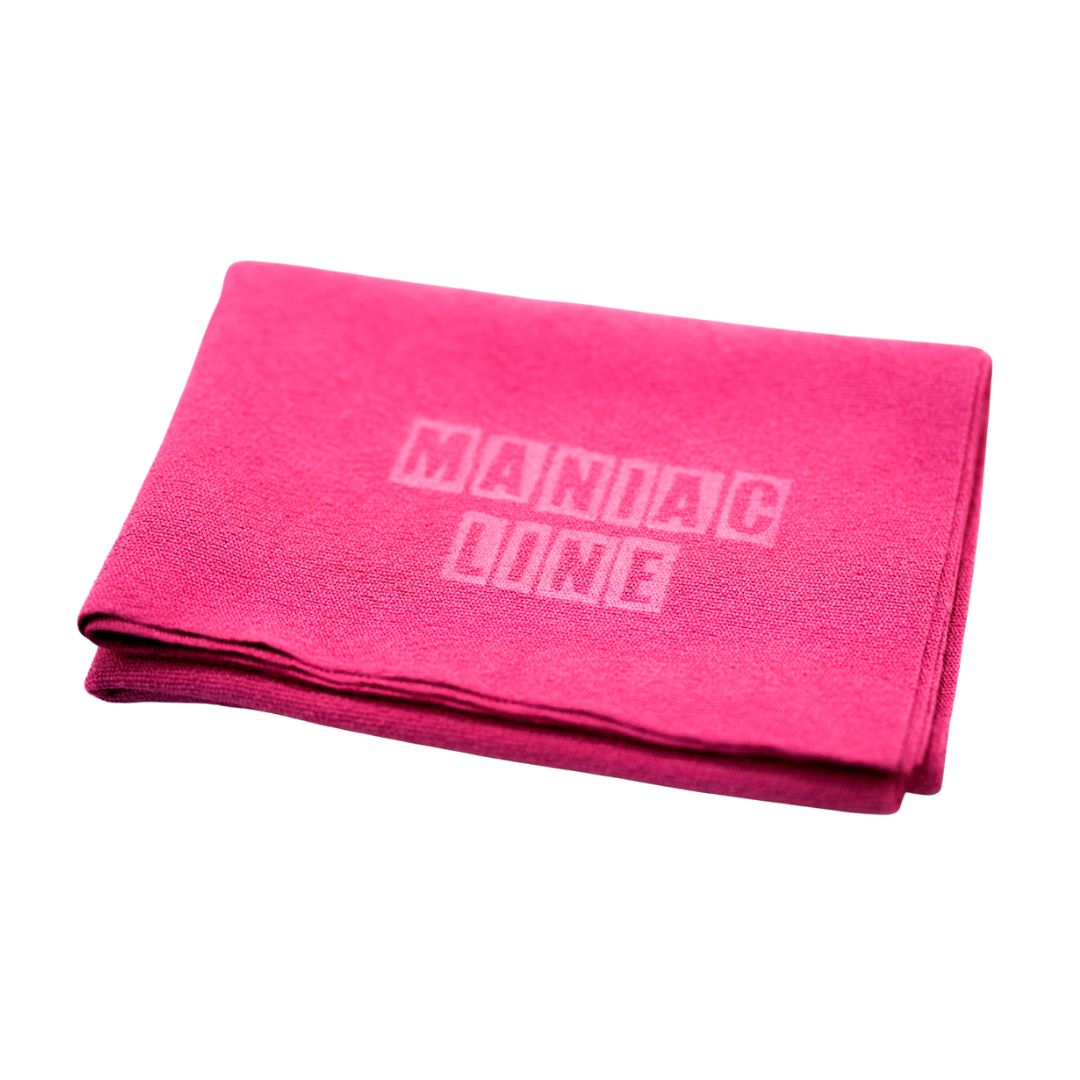 Maniac Ultimate Microfibre Glass Cloth in pink. Maniac Line Ireland