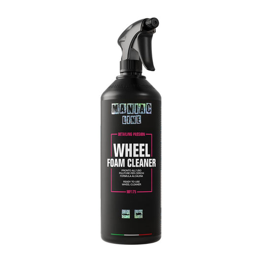Maniac Wheel Foam Cleaner (Colour Changing) 1L on white background. Maniac Line Ireland