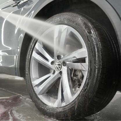 Maniac Wheel Foam Cleaner (Colour Changing) on VW wheel with purple reaction from fallout