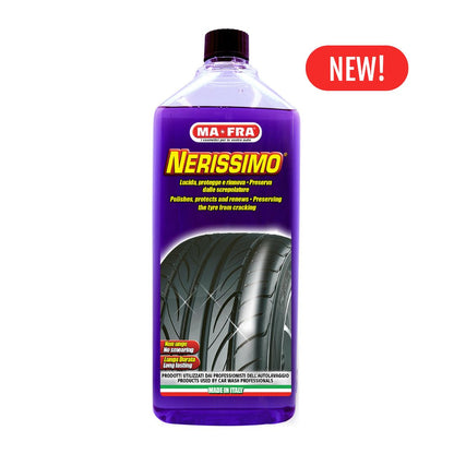 MA-FRA Nerissimo tire care product bottle with purple label on a white background