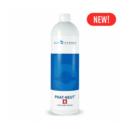 Bilt Hamber Phat-Neut multi-mode rinse solution bottle with a 'New!' label on a white background