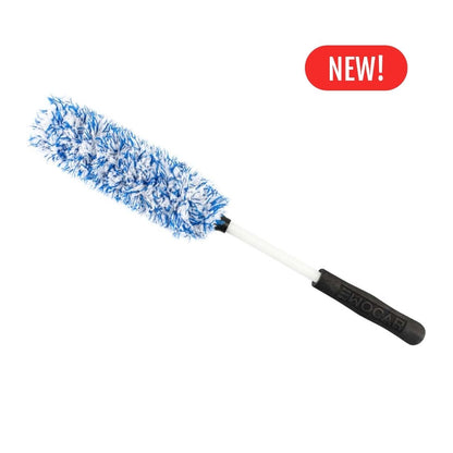 Ewocar Microfibre Wheel Cleaning brush with blue bristles on a white background, featuring a 'NEW!' label.