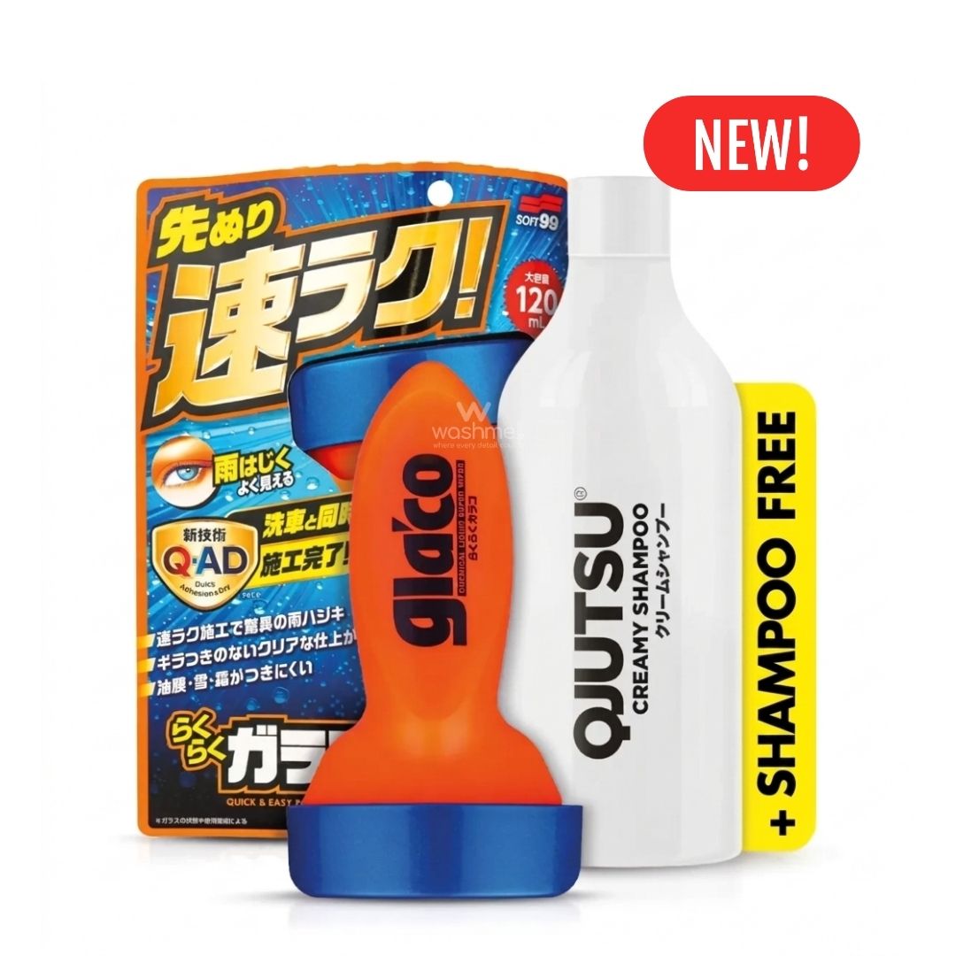 Soft99 Glaco QAD Glass Coating with Qjutsu Creamy Shampoo