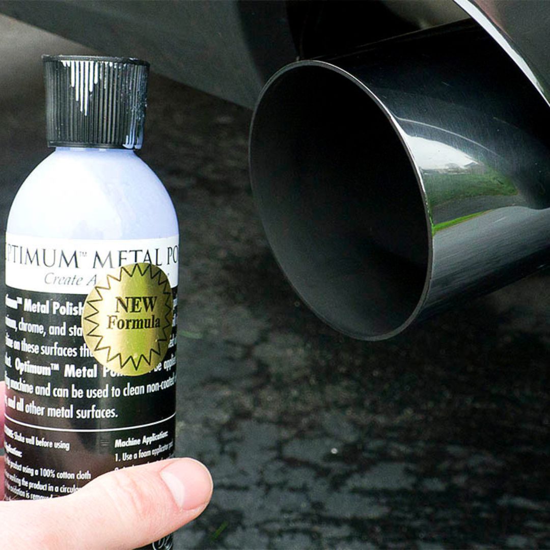 Optimum Metal Polish is a unique all-in-one metal polish and sealant that can be used by hand or by machine to quickly remove oxidation.  Ideal for polishing exhaust tips, chrome wheels, chrome tanks on lorries and any other metal trim on your car. Scratches and swirl marks from any metal surface while leaving behind a layer of polymer protection to help prevent future oxidation.